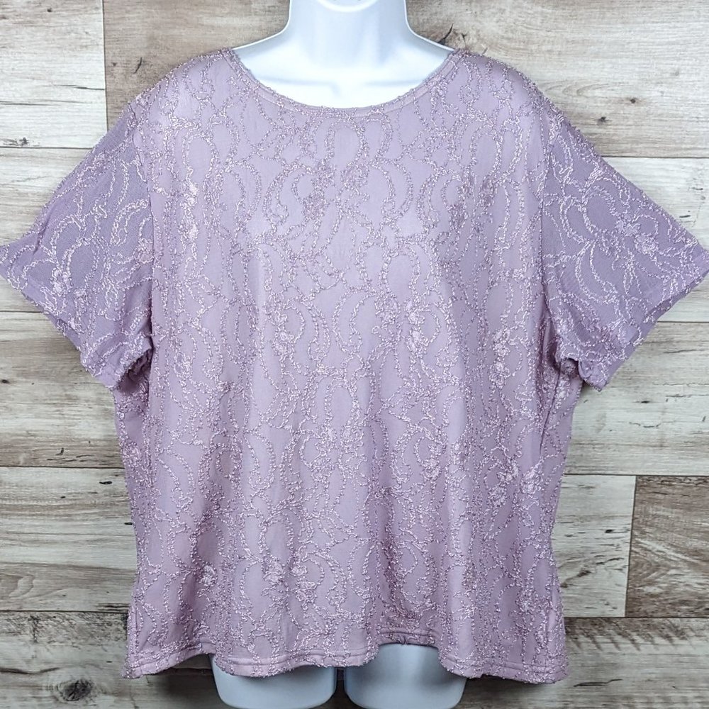 Jonden* Women's Short‎ Sleeve Boat Neck Straight Hem Pullover Blouse~ Size 3X